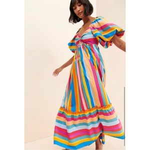 Farm Rio Striped Maxi Dress